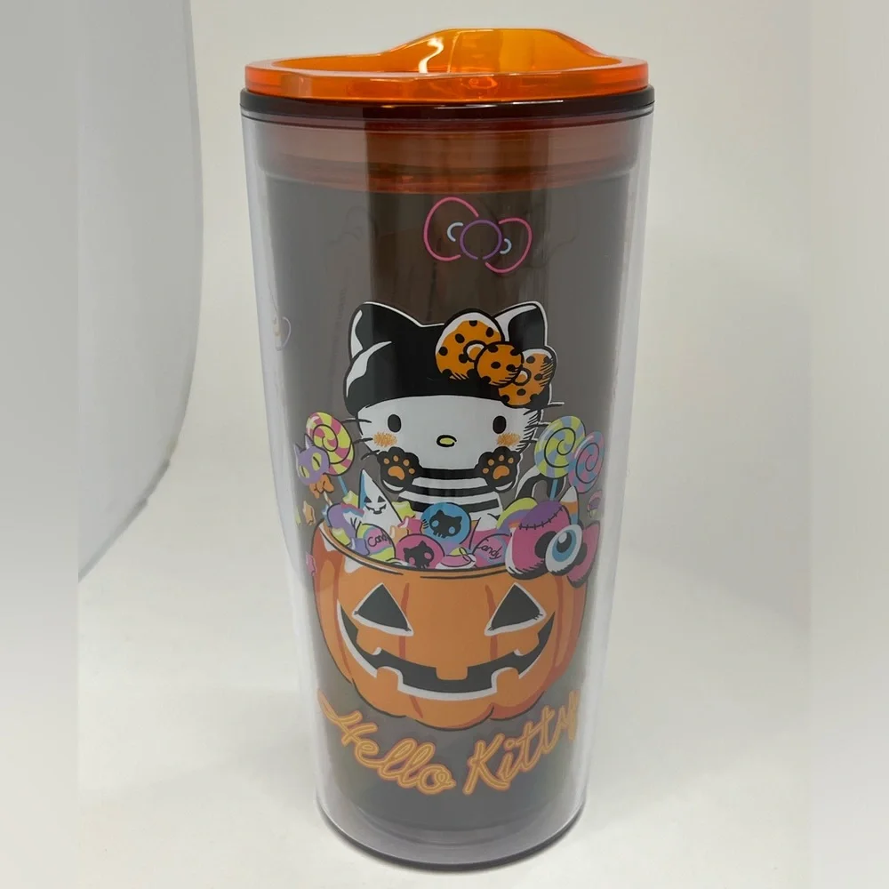 Hello Kitty Halloween & Fall Pumpkin Spice Travel Tumbler Cups Set of 2